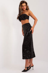 Elegant Sequin Midi Skirt Badu