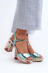 Charming Floral Block Heel Sandals Step In Style