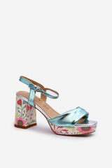 Charming Floral Block Heel Sandals Step In Style