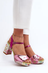 Charming Floral Block Heel Sandals Step In Style