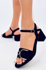 Stylish Low Heel Suede Sandals Inello