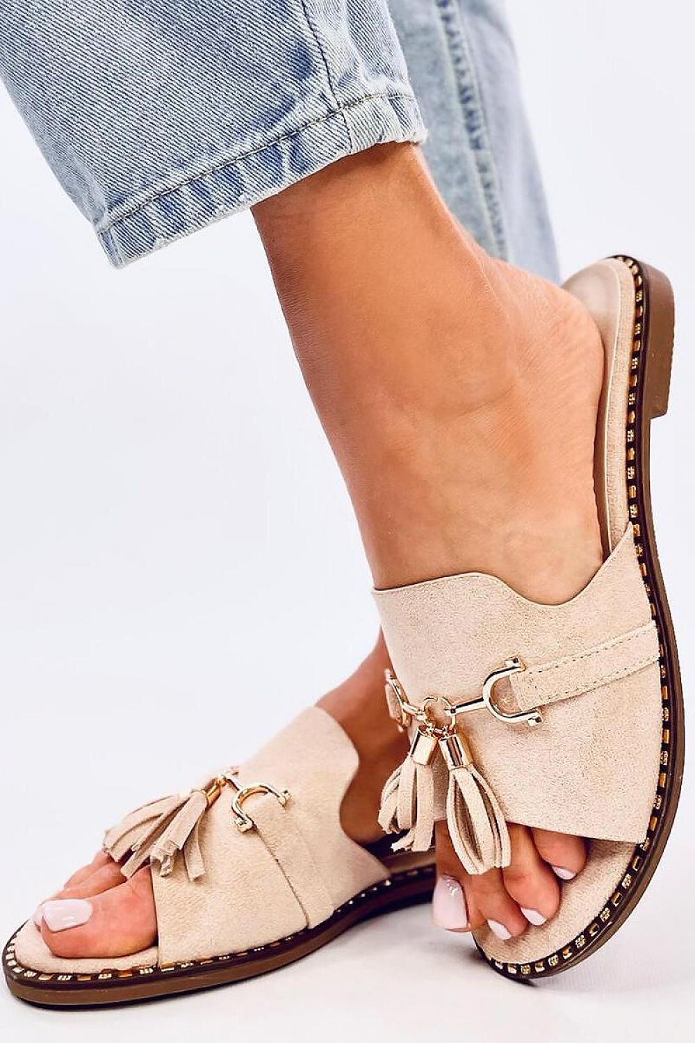 Stylish Suede Flat Sandals Inello