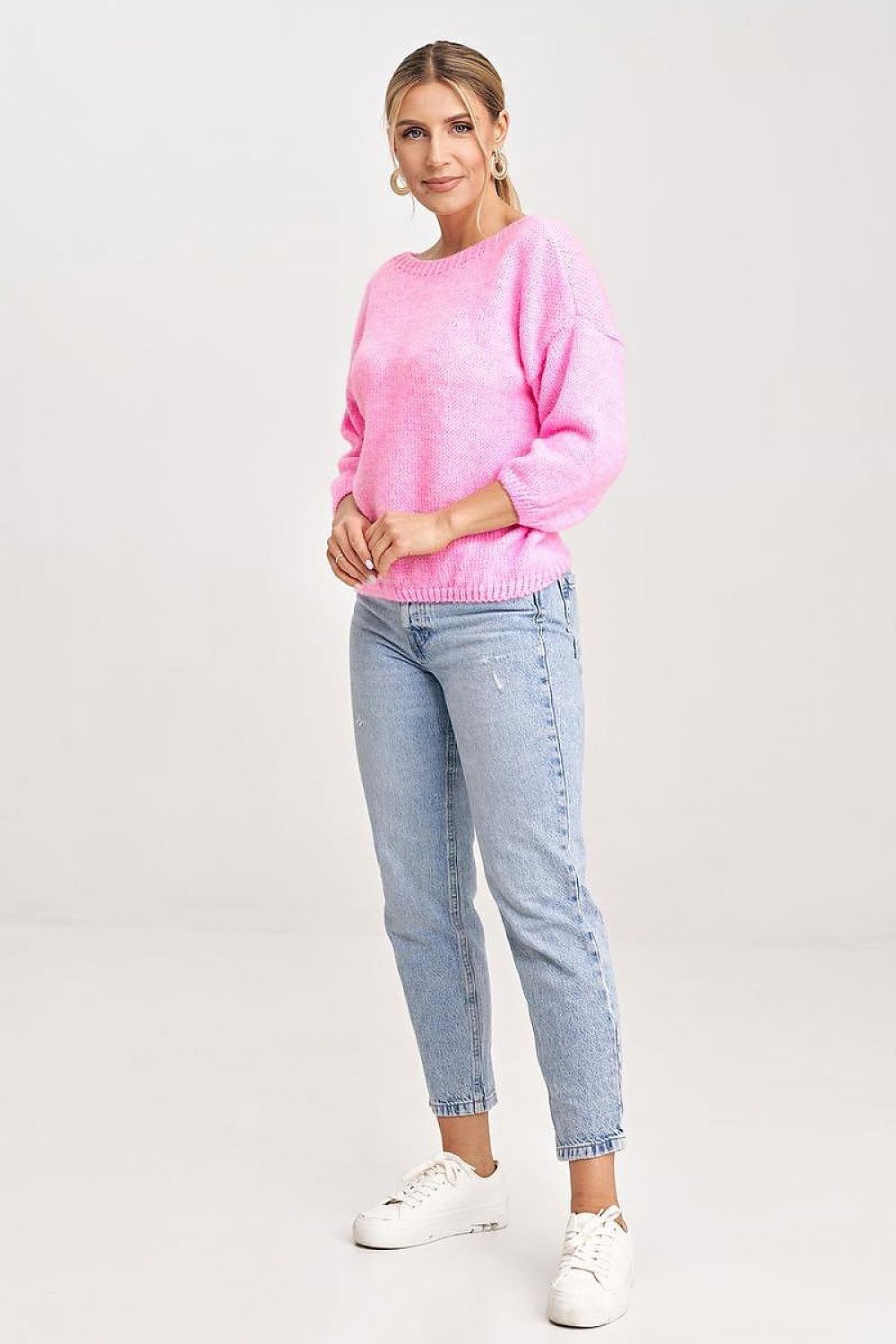 Elegant V-Cut Bow Back Sweater Figl