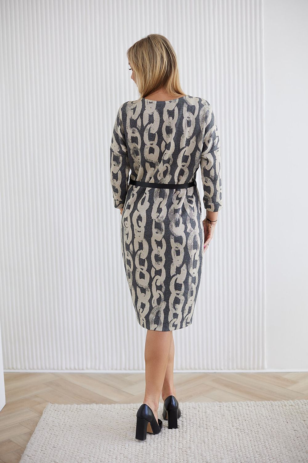 Feminine Comfortable Jacquard Knit Dress La Aurora