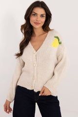 Unique V-Neck Buttoned Cardigan Italy Moda