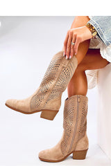 Soft Open-Work Cowboy Boots Inello