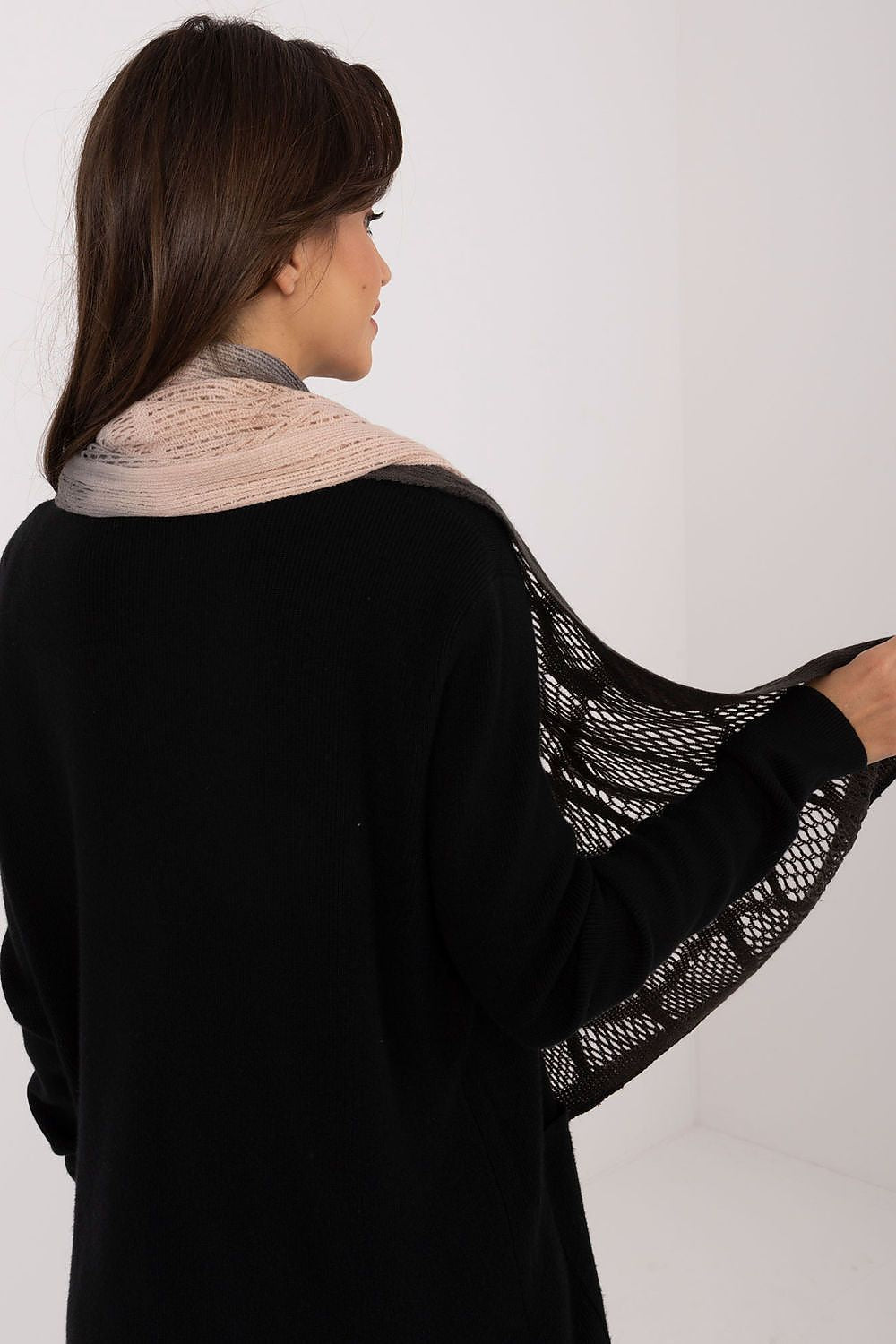 Elegant Openwork Scarf Cotton Wool Blend