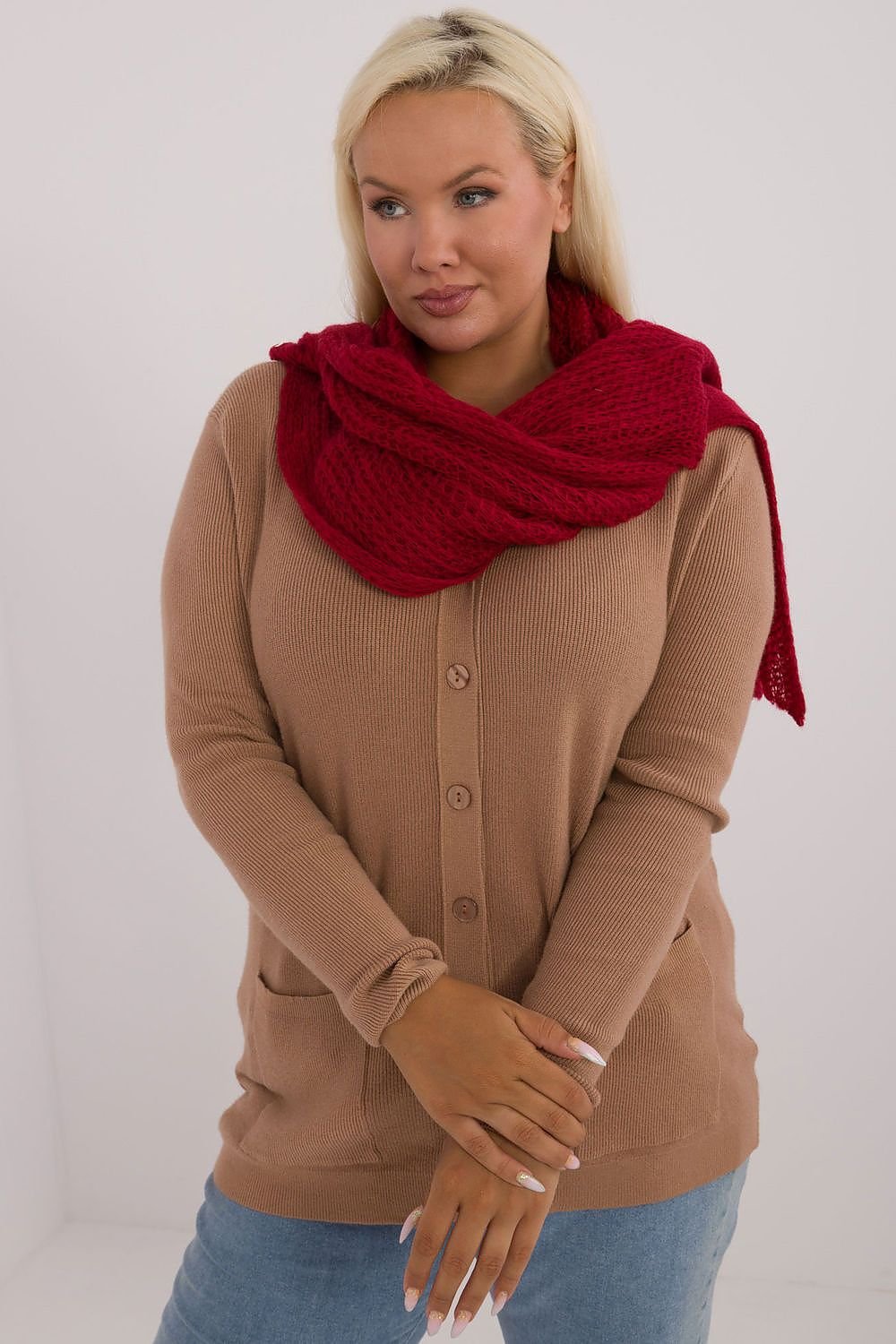 Soft Wool And Cotton Knitted Scarf