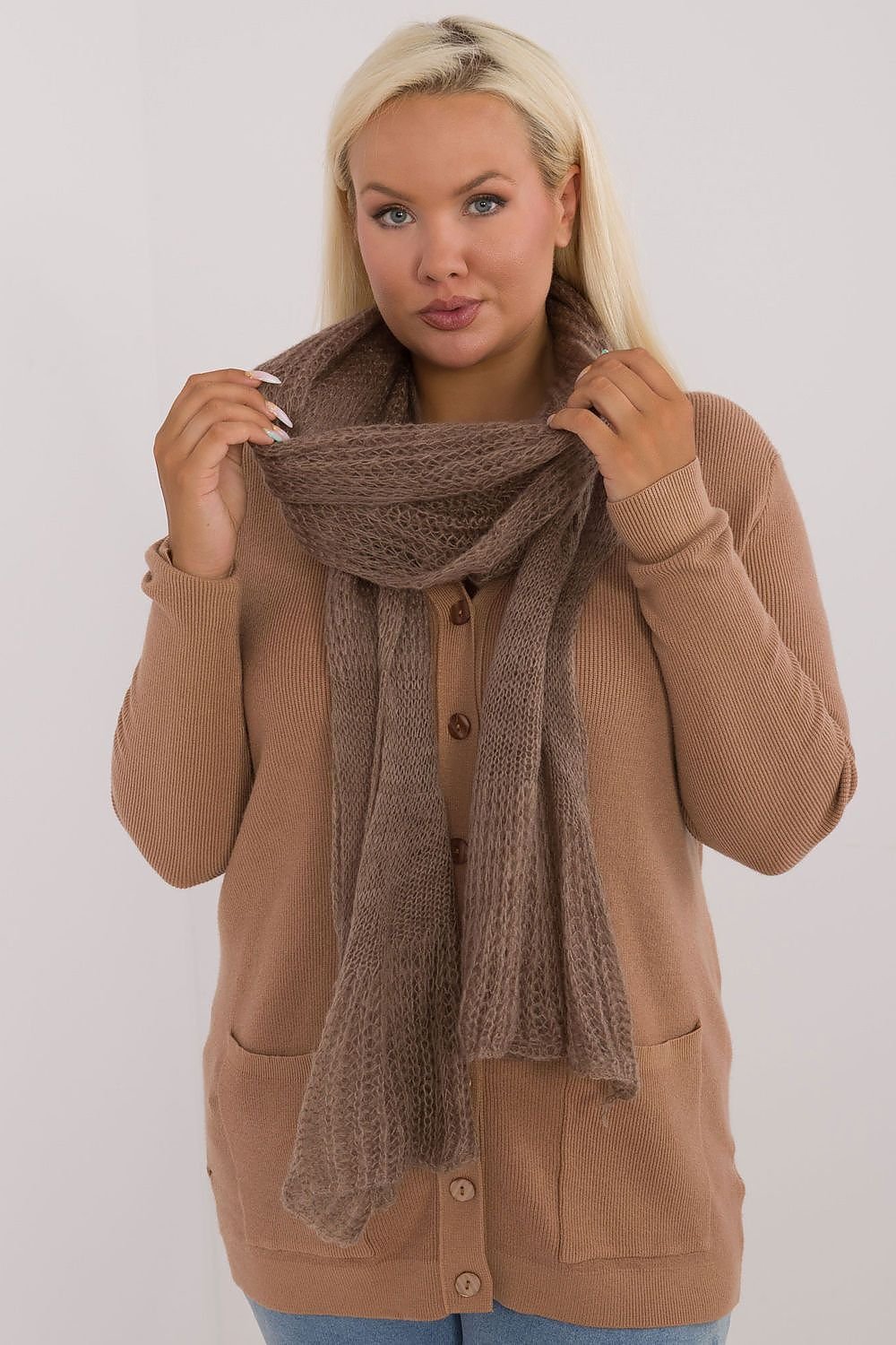 Soft Wool And Cotton Knitted Scarf