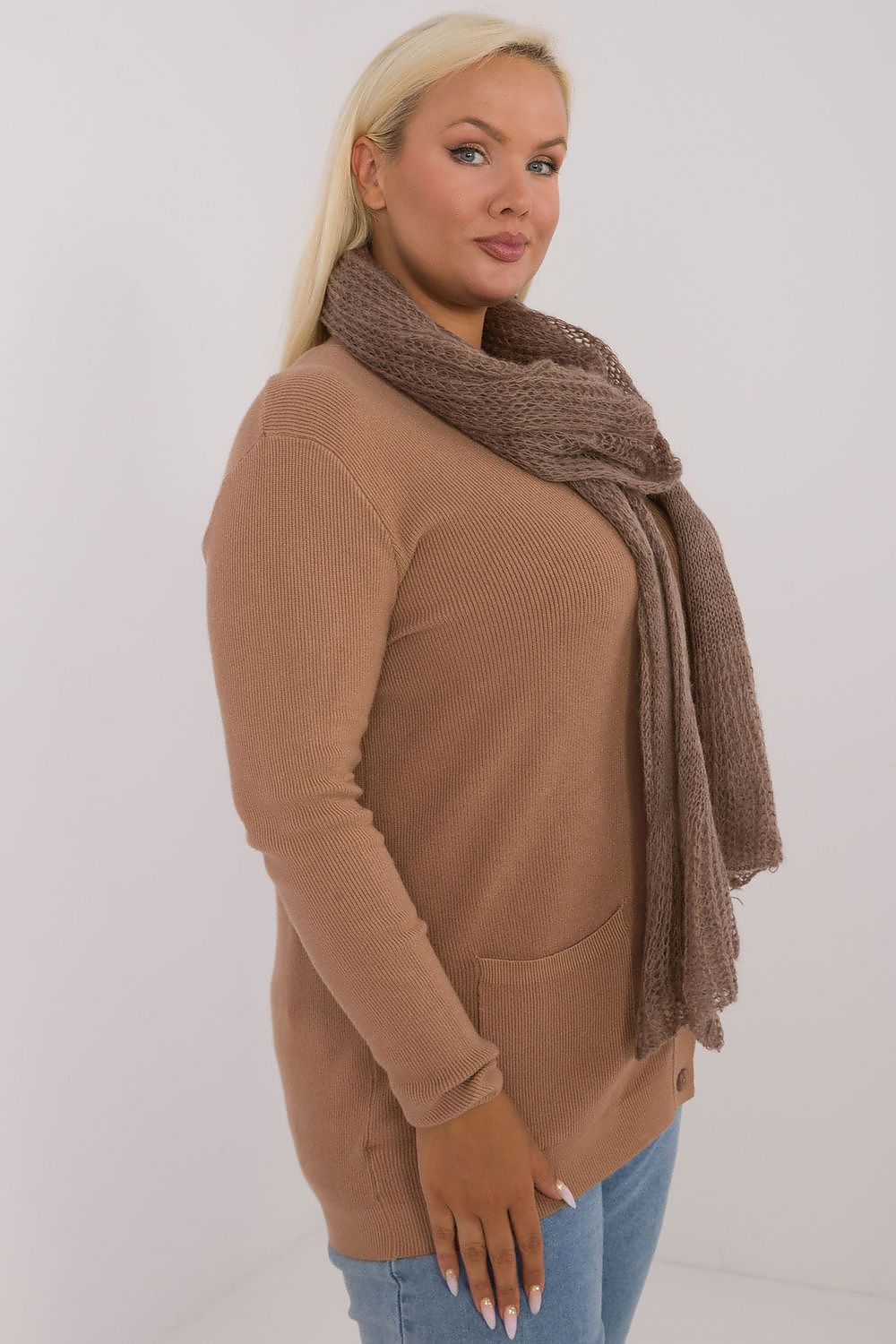 Soft Wool And Cotton Knitted Scarf