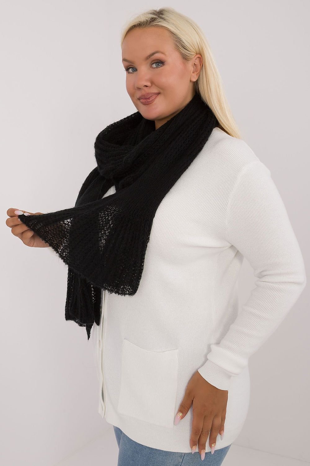 Soft Wool And Cotton Knitted Scarf