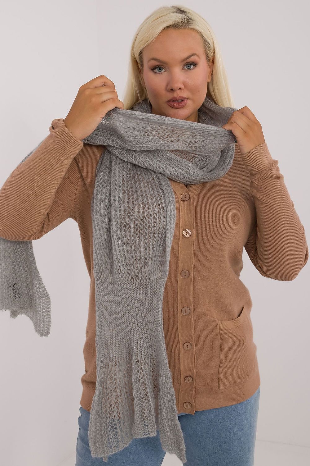 Soft Wool And Cotton Knitted Scarf