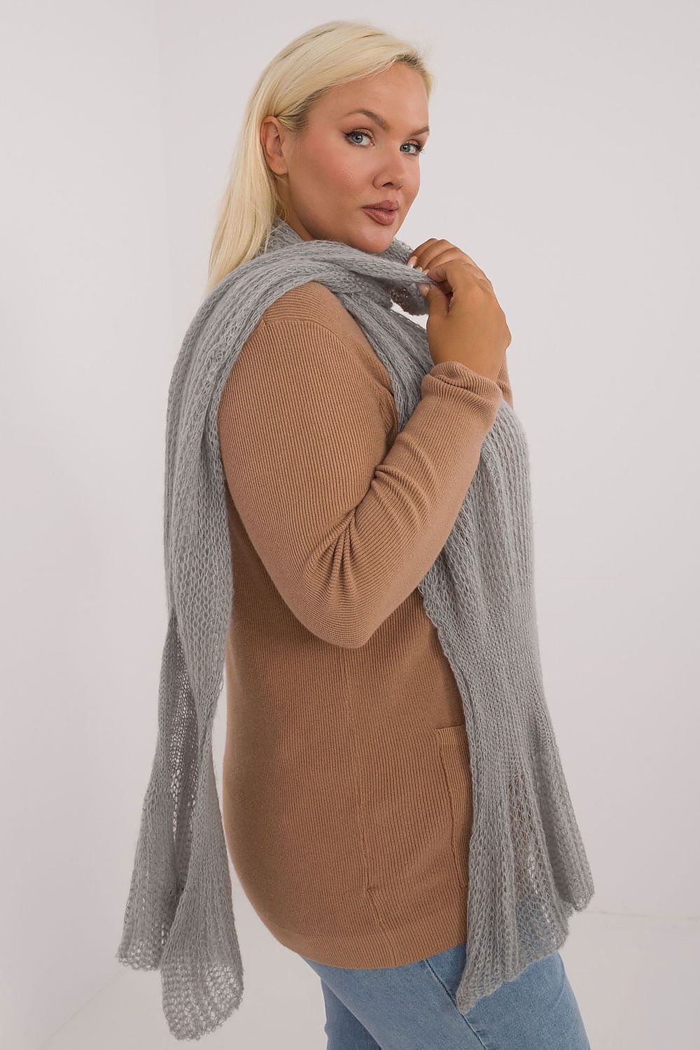 Soft Wool And Cotton Knitted Scarf