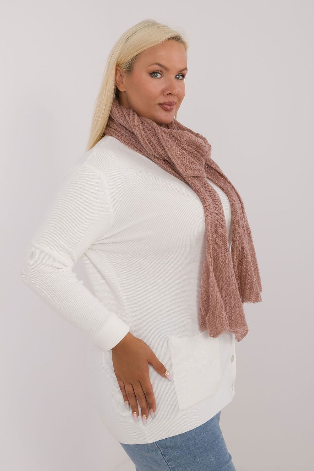 Soft Wool And Cotton Knitted Scarf