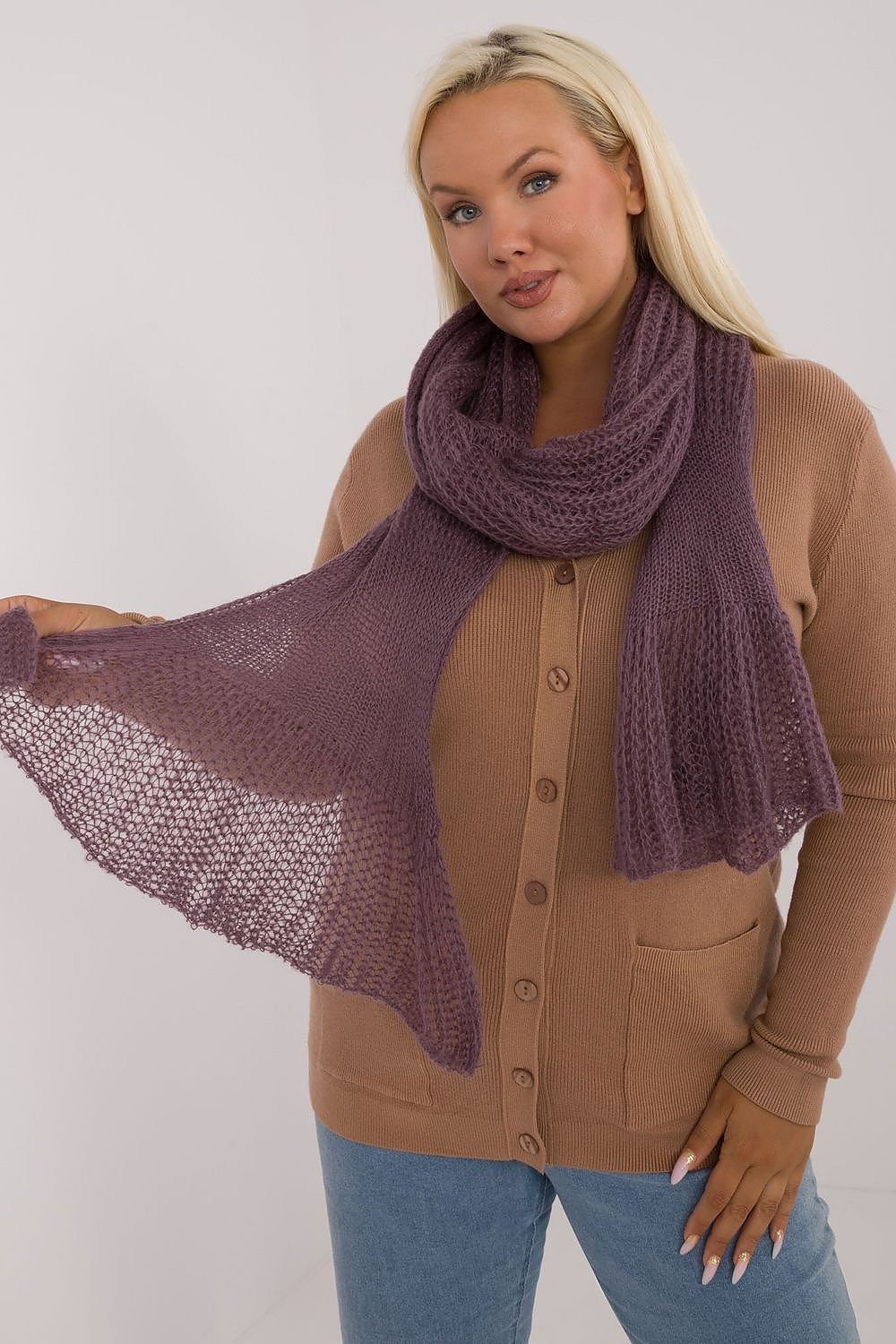 Soft Wool And Cotton Knitted Scarf