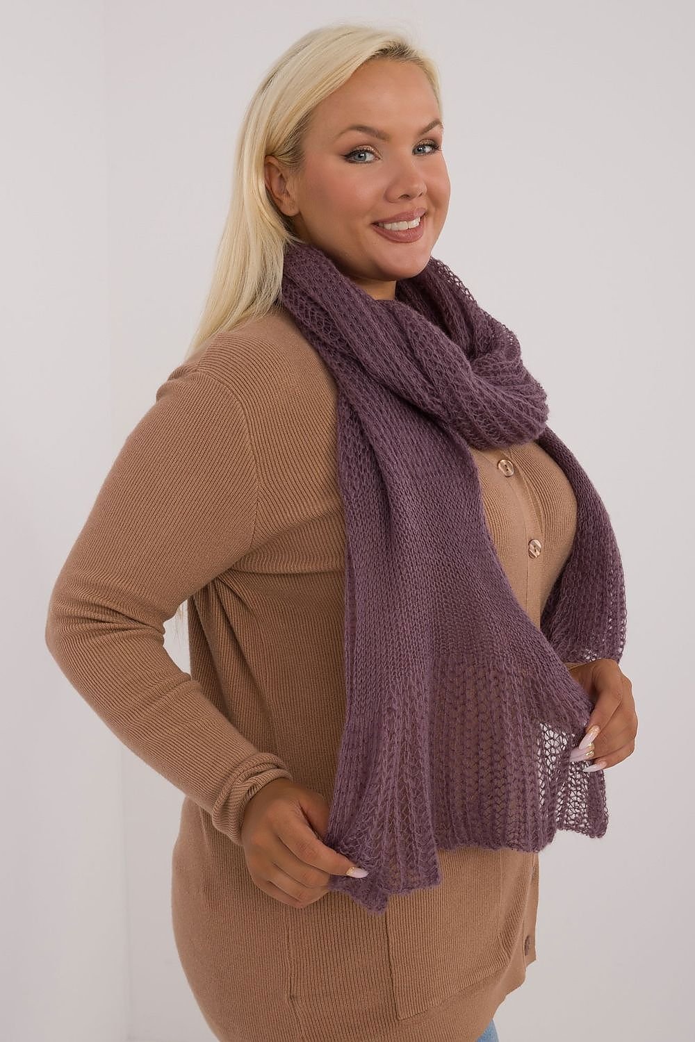 Soft Wool And Cotton Knitted Scarf