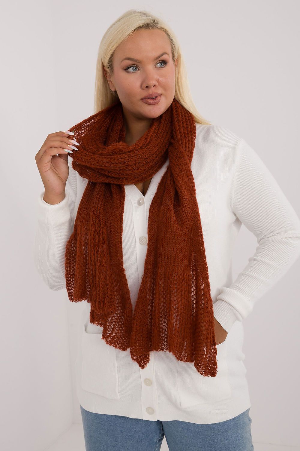 Soft Wool And Cotton Knitted Scarf