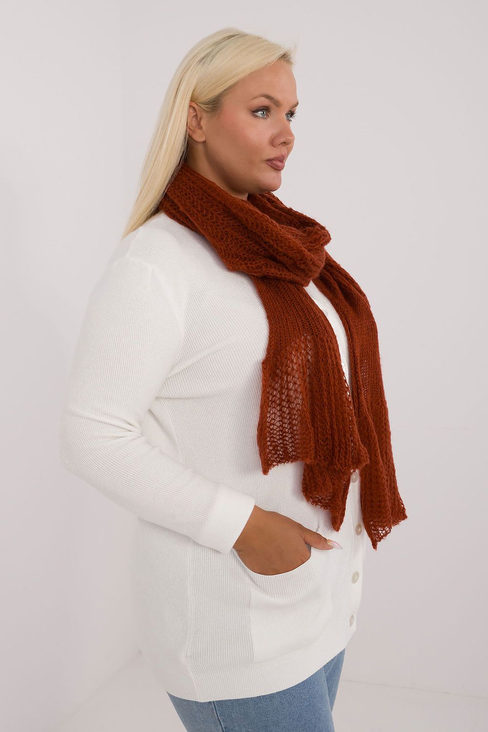 Soft Wool And Cotton Knitted Scarf