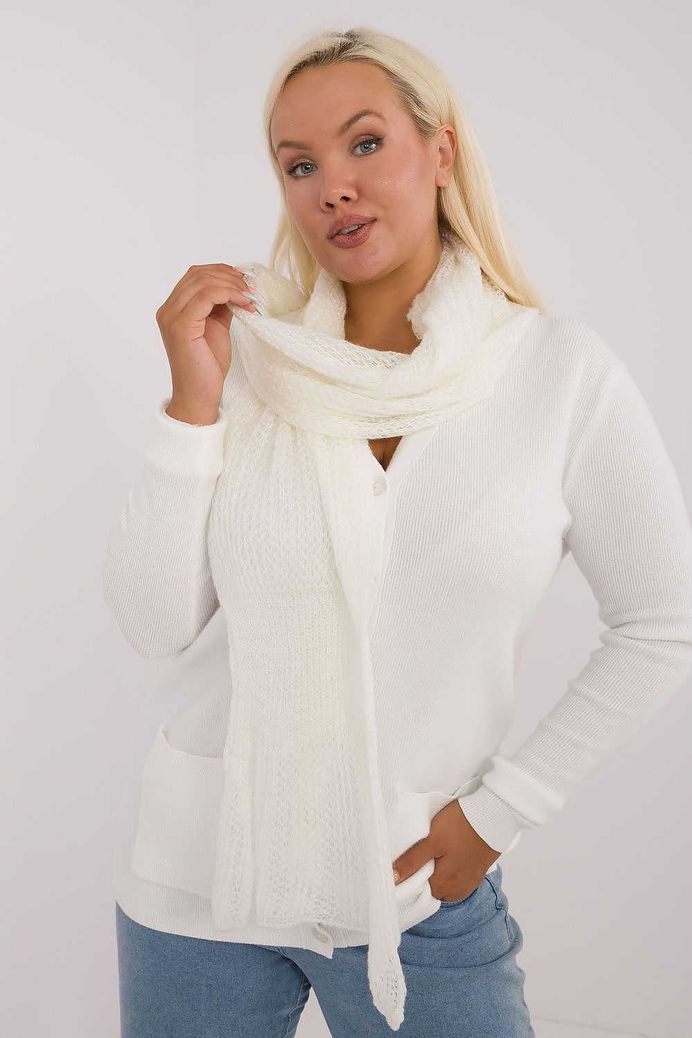 Soft Wool And Cotton Knitted Scarf