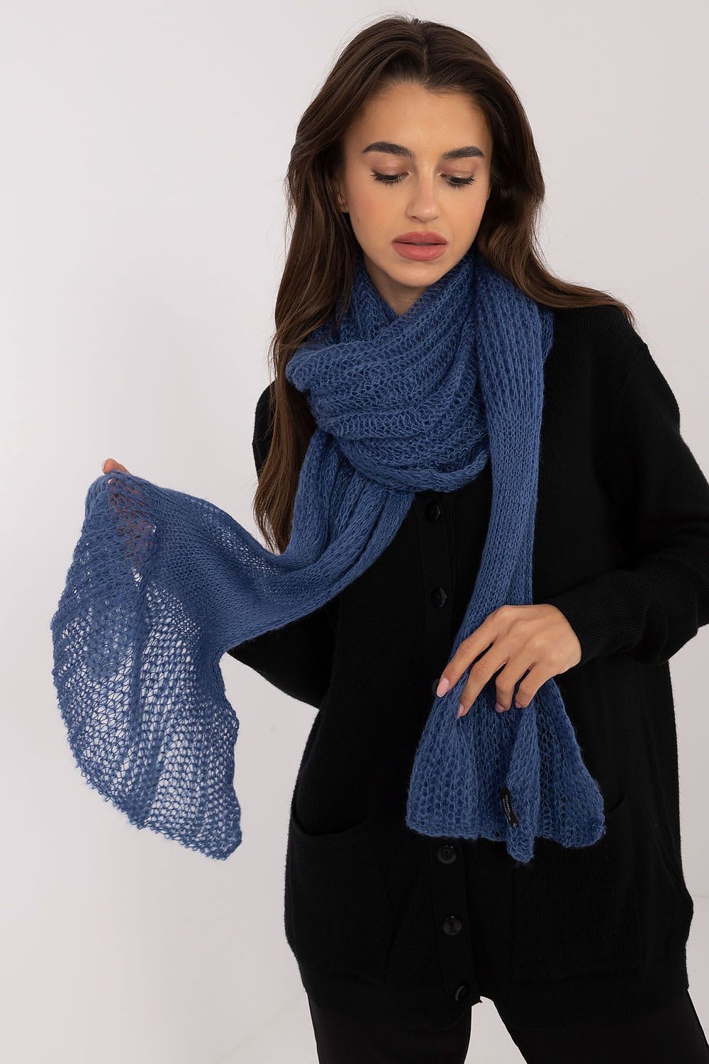 Soft Wool And Cotton Knitted Scarf