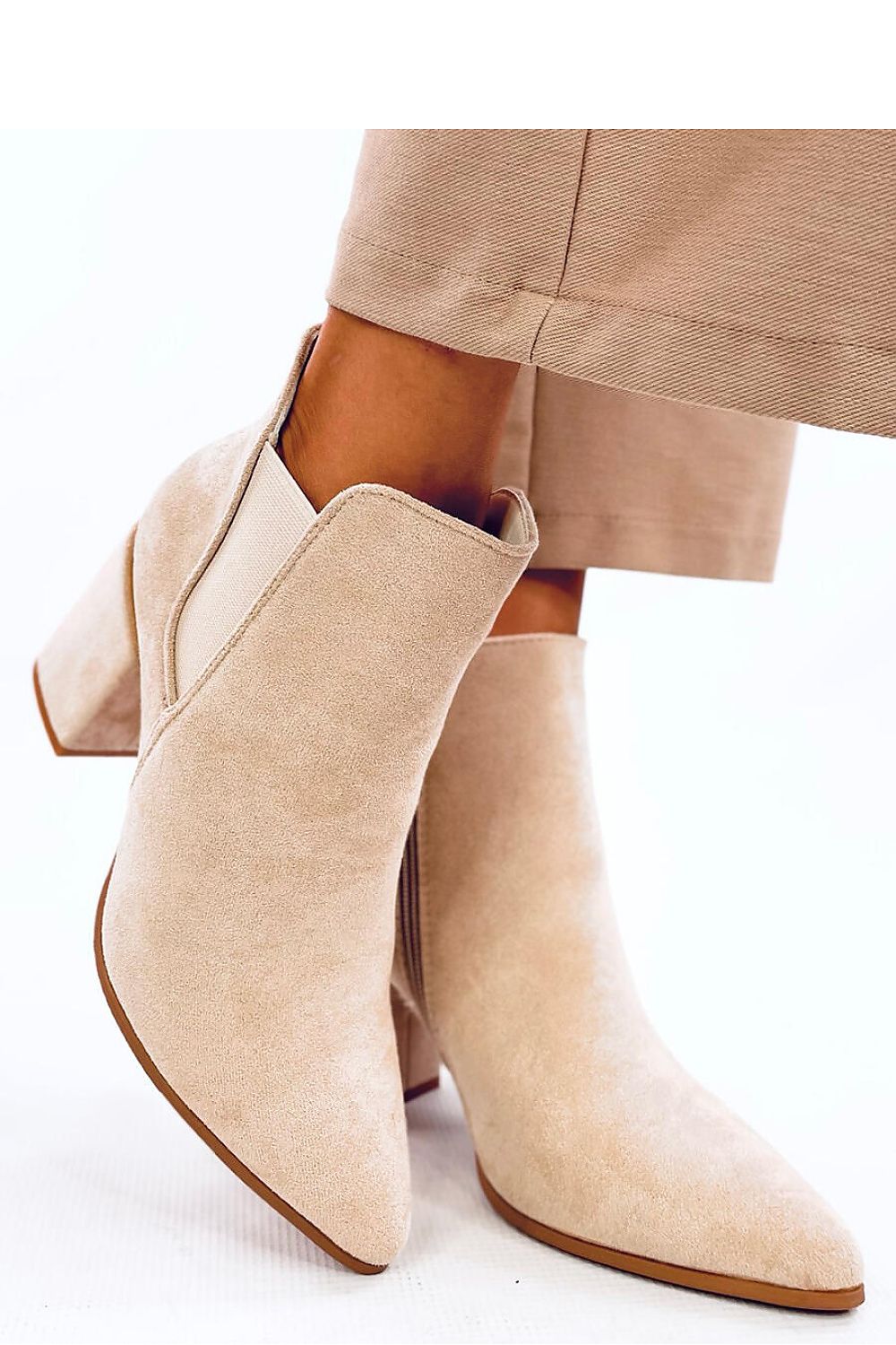 Classic Almond Toe Suede Heel Boots Inello