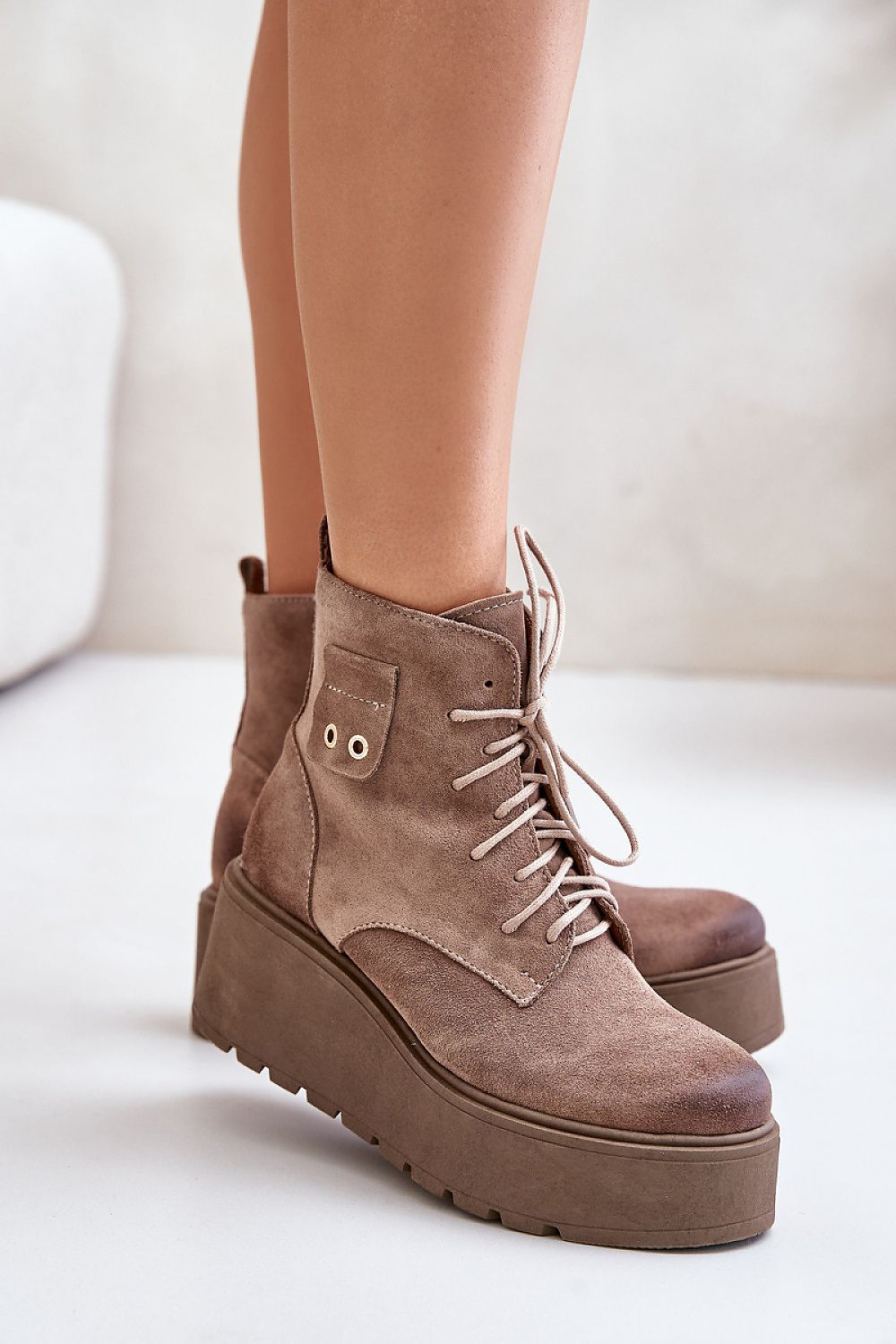 Stylish Suede Platform Boots Buskin