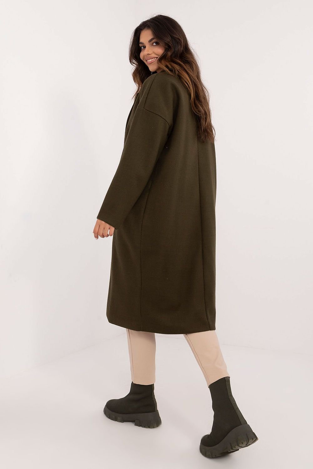 Elegant Over-The-Knee Button-Closure Coat Och Bella