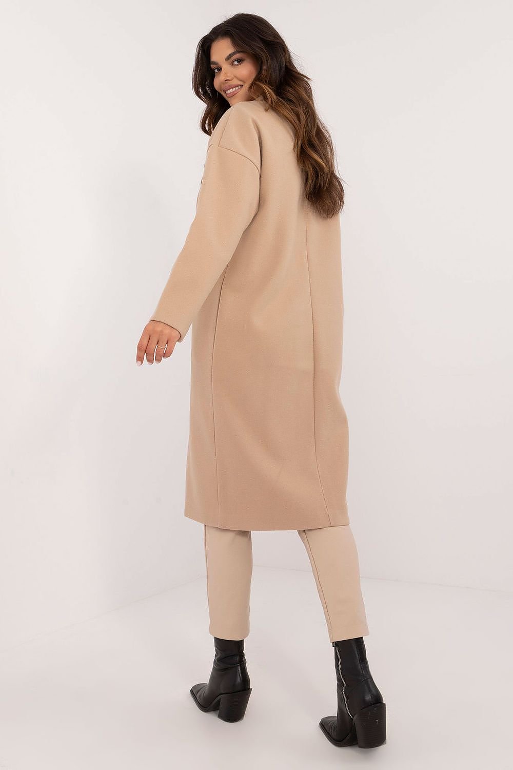 Elegant Over-The-Knee Button-Closure Coat Och Bella