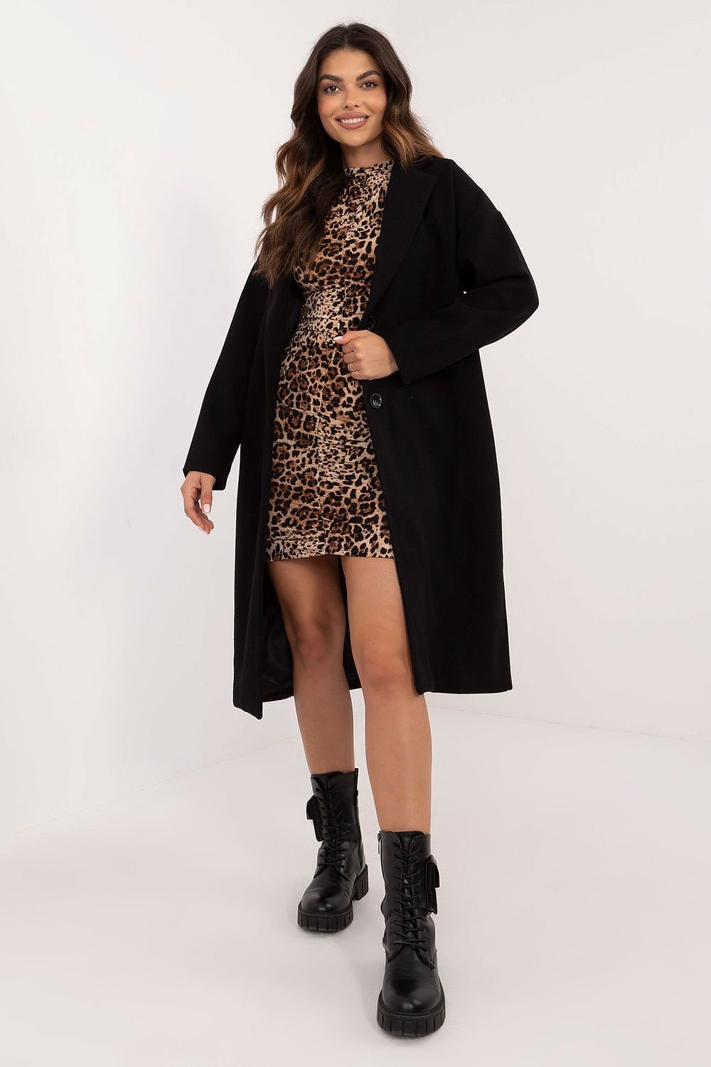 Elegant Over-The-Knee Button-Closure Coat Och Bella