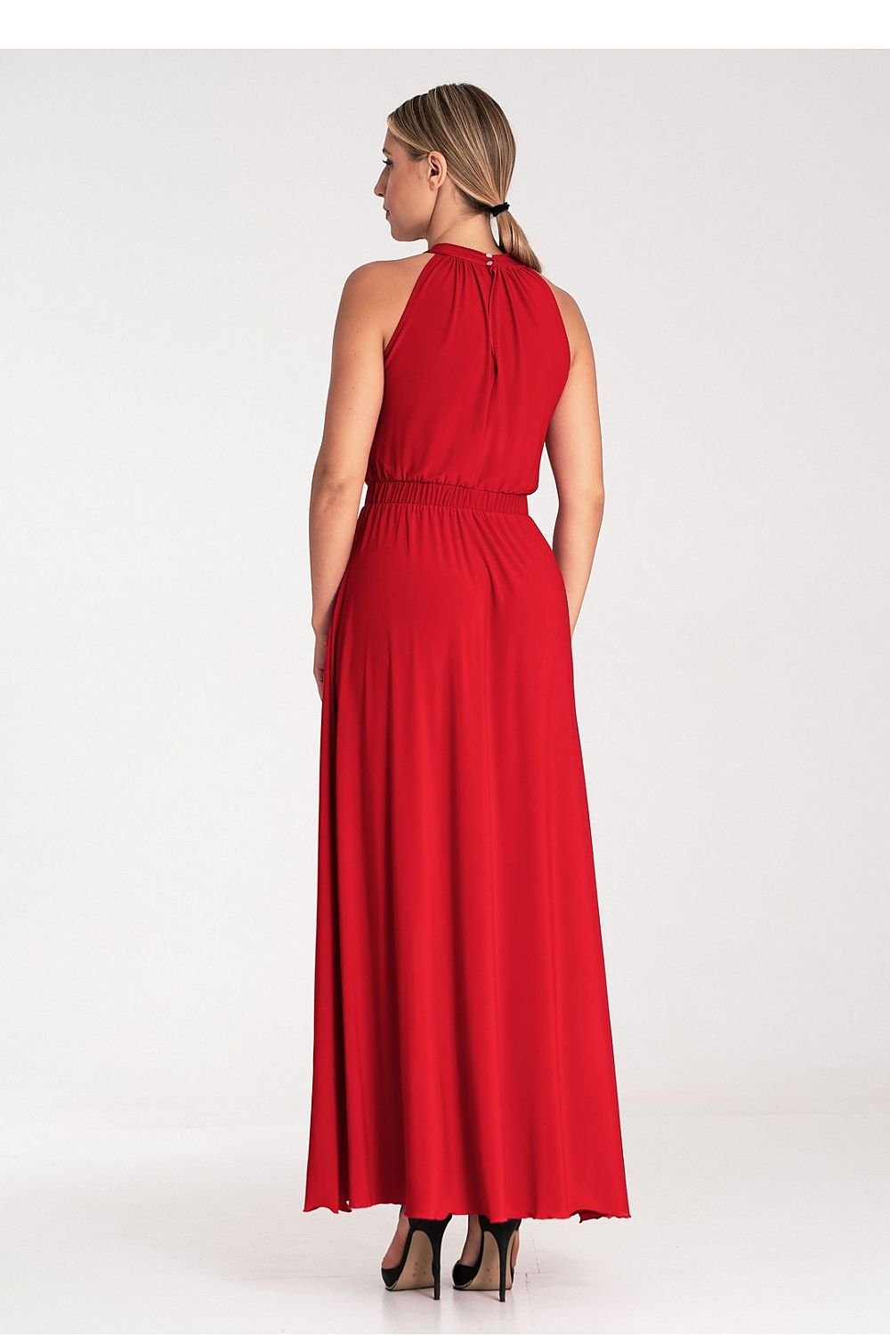 Charming Maxi Dress With Pearl Clasp Figl