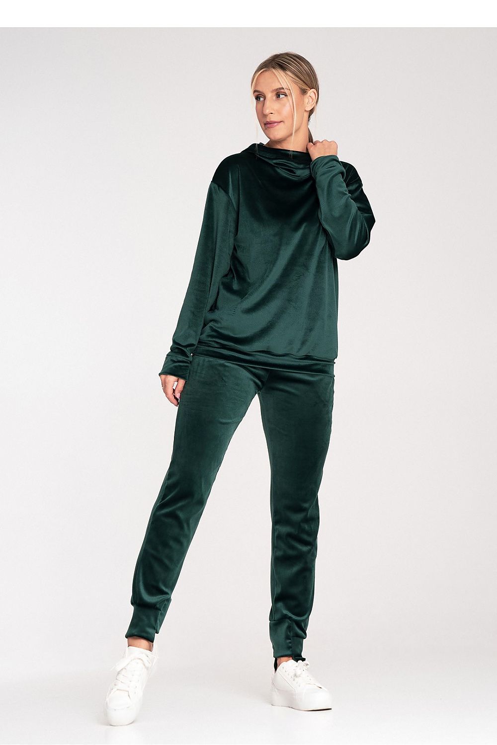 Velour Hooded Green Sweatshirt Figl