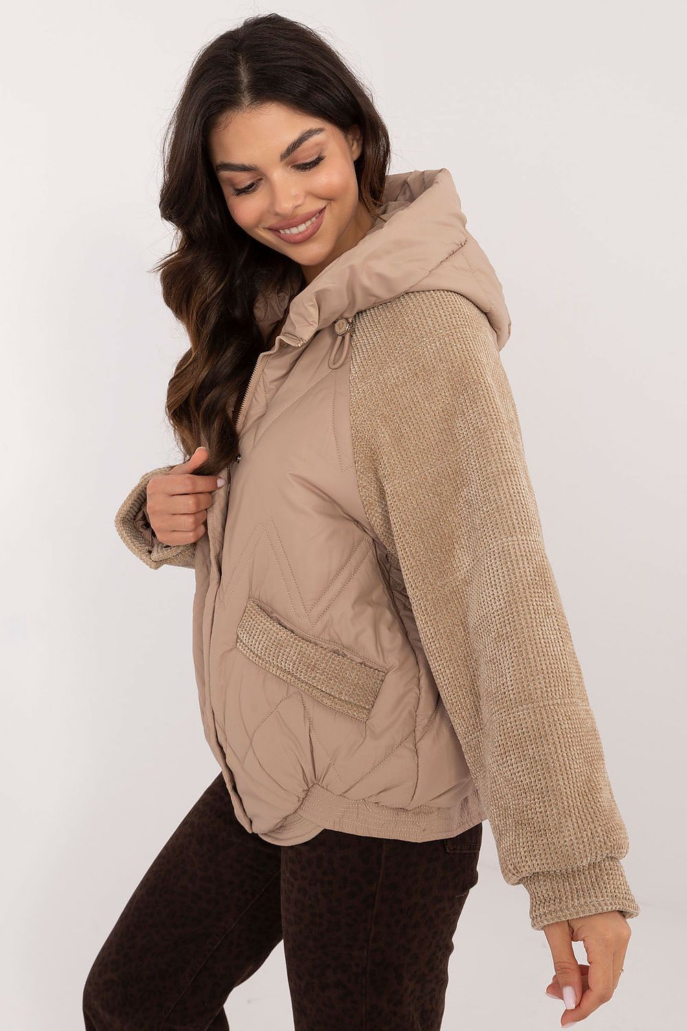 Stylish Casual Jacket With Corduroy Sleeves