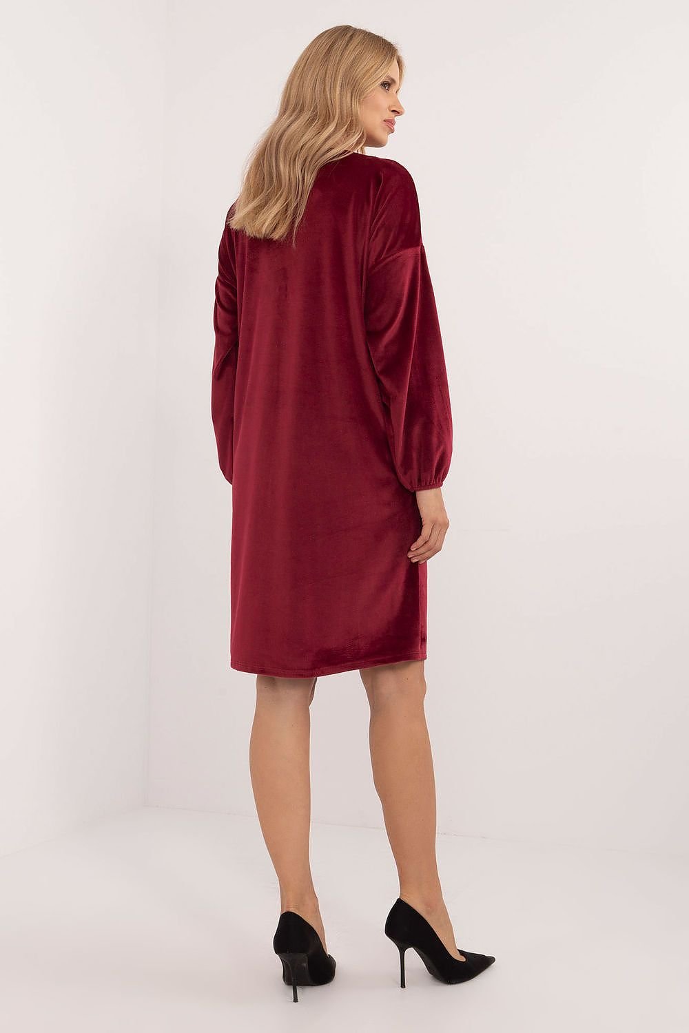 Elegant Velour Everyday Dress Italy Moda