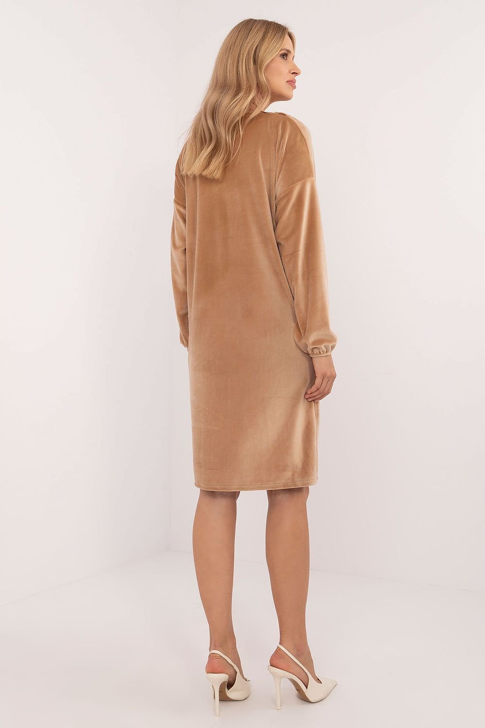 Elegant Velour Everyday Dress Italy Moda