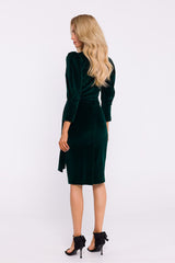 Elegant Velour Knit Evening Dress Moe