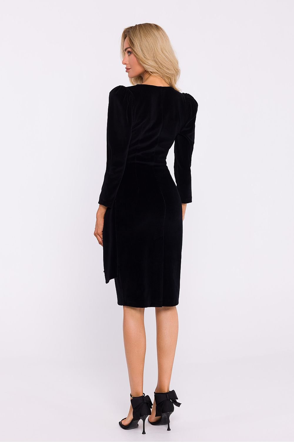 Elegant Velour Knit Evening Dress Moe