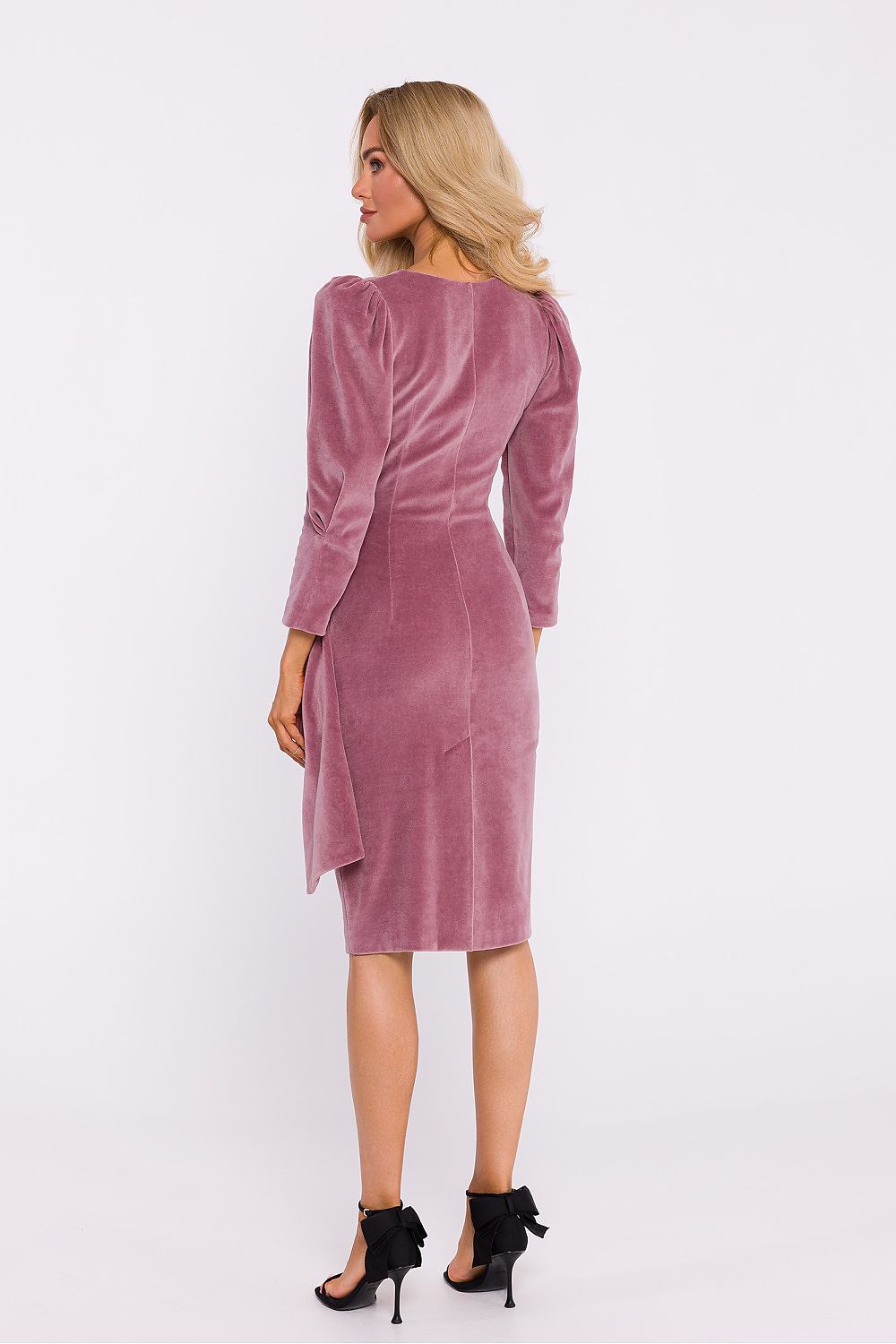 Elegant Velour Knit Evening Dress Moe