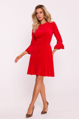 Charming Ruffled Velour Knit Daydress Moe