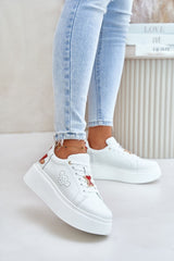 Elegant Platform Sneakers with Unique Tulips