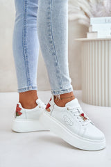 Elegant Platform Sneakers with Unique Tulips