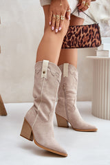 Chic Eco-Suede Heel Boots Step In Style