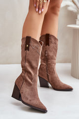 Chic Eco-Suede Heel Boots Step In Style