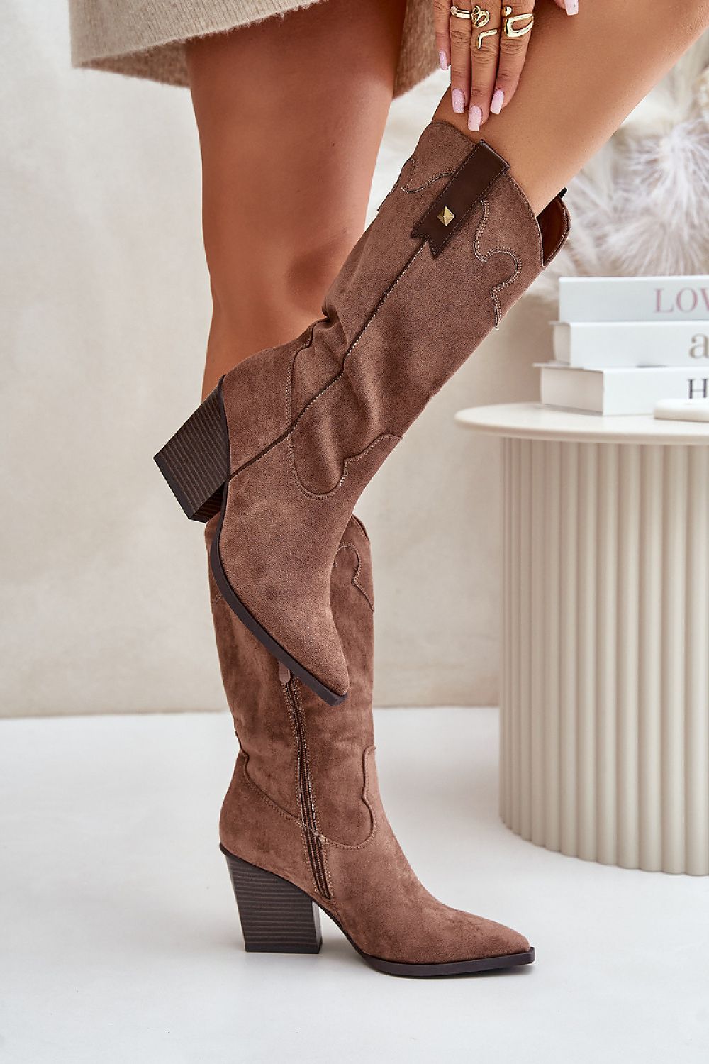 Chic Eco-Suede Heel Boots Step In Style