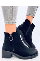 Classic Wide Heel Zipper Boots Inello