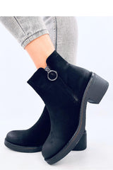 Classic Wide Heel Zipper Boots Inello