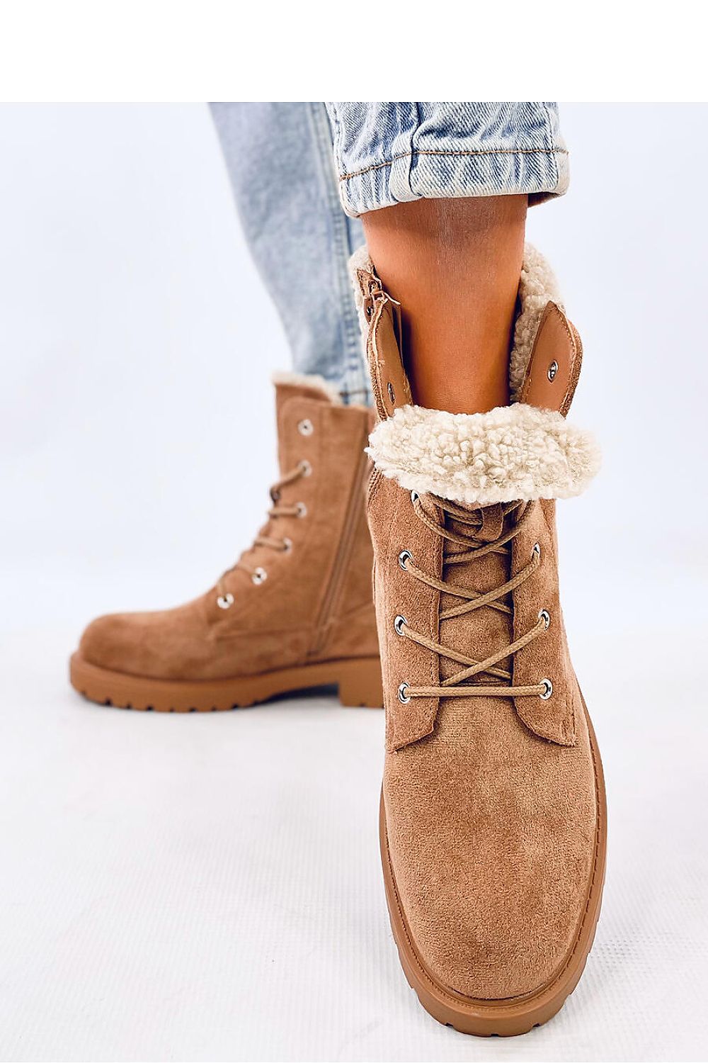 Charming Lace-Up Eco-Suede Boots Inello