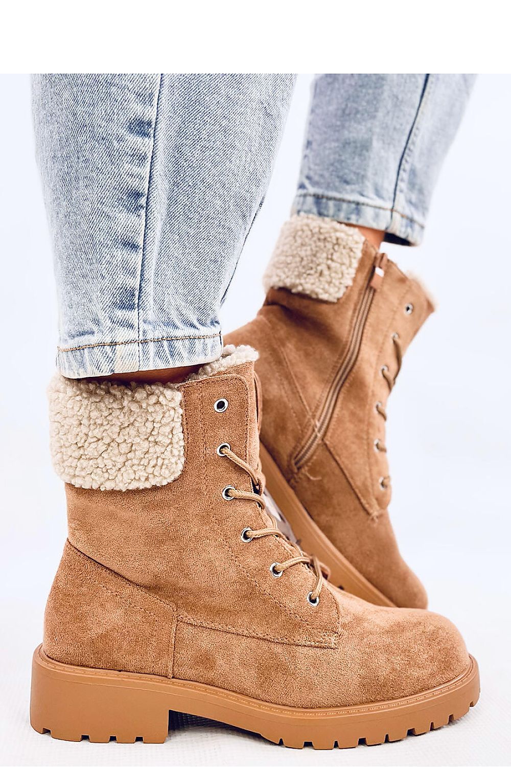 Charming Lace-Up Eco-Suede Boots Inello