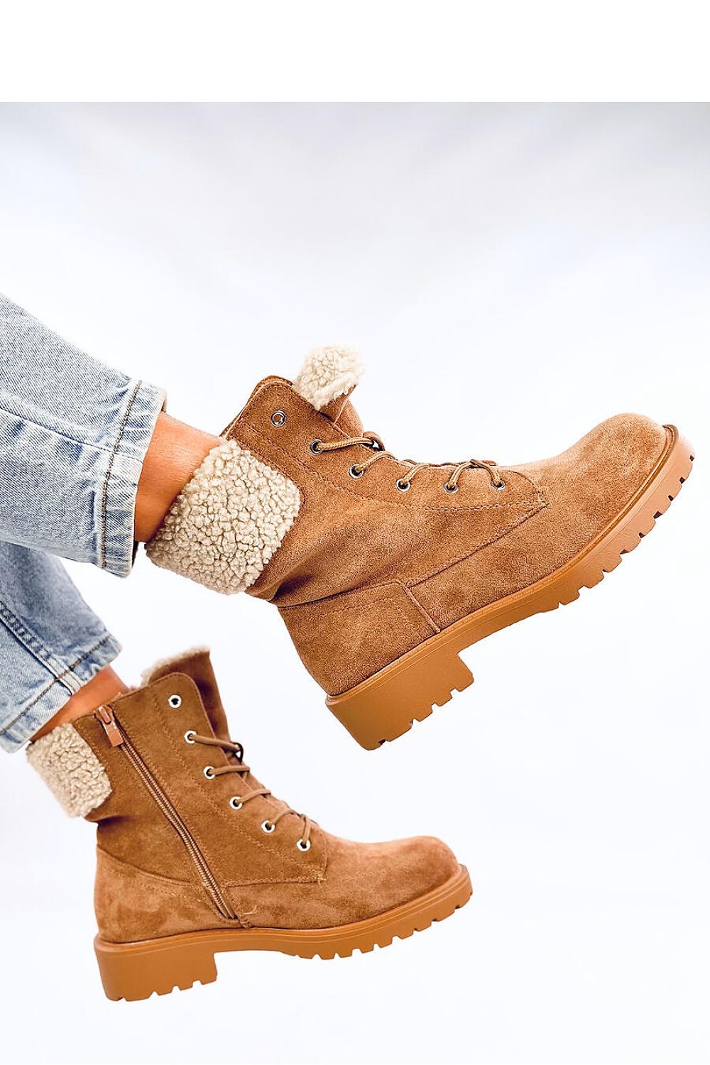 Charming Lace-Up Eco-Suede Boots Inello