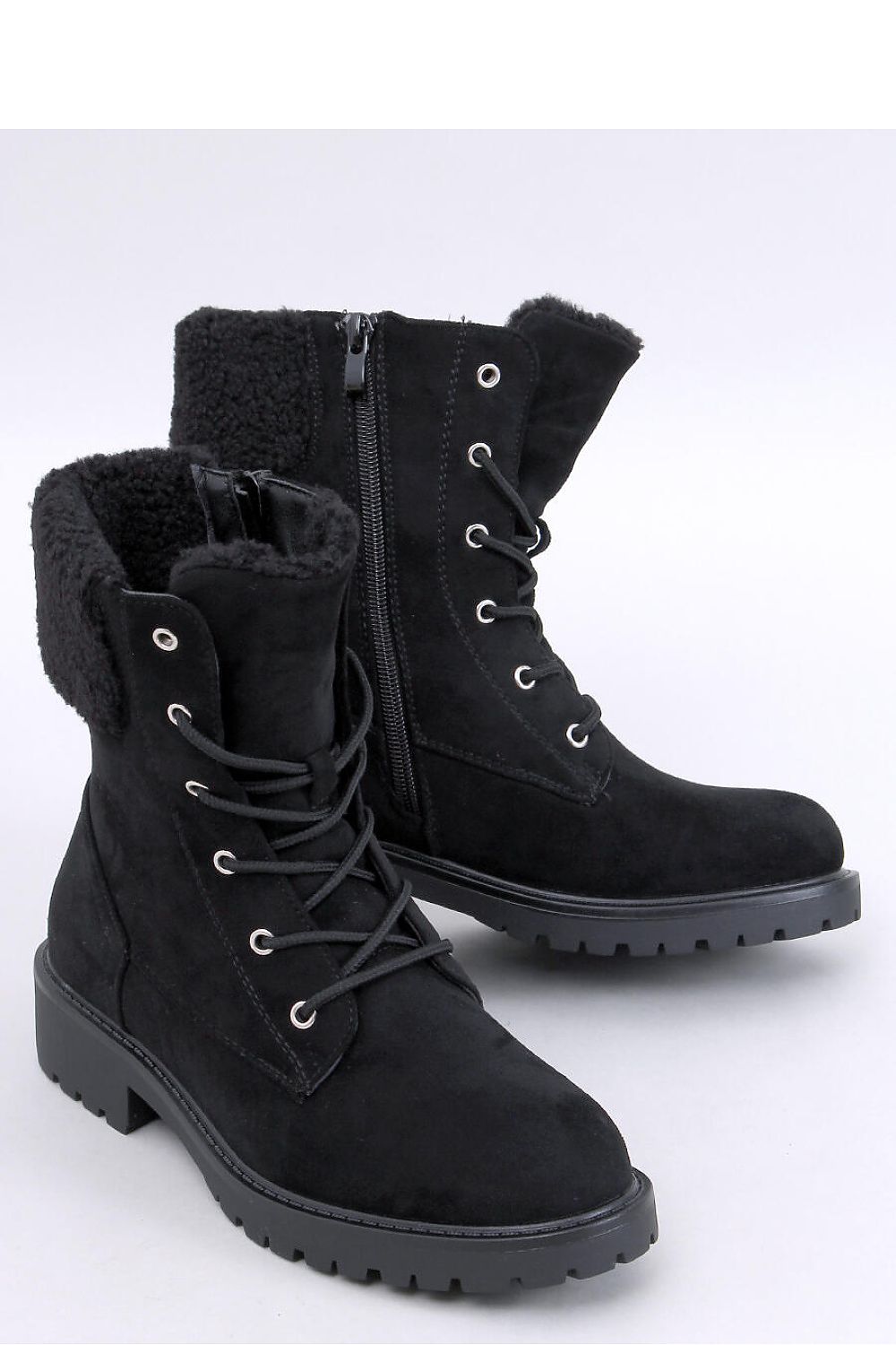 Charming Lace-Up Eco-Suede Boots Inello