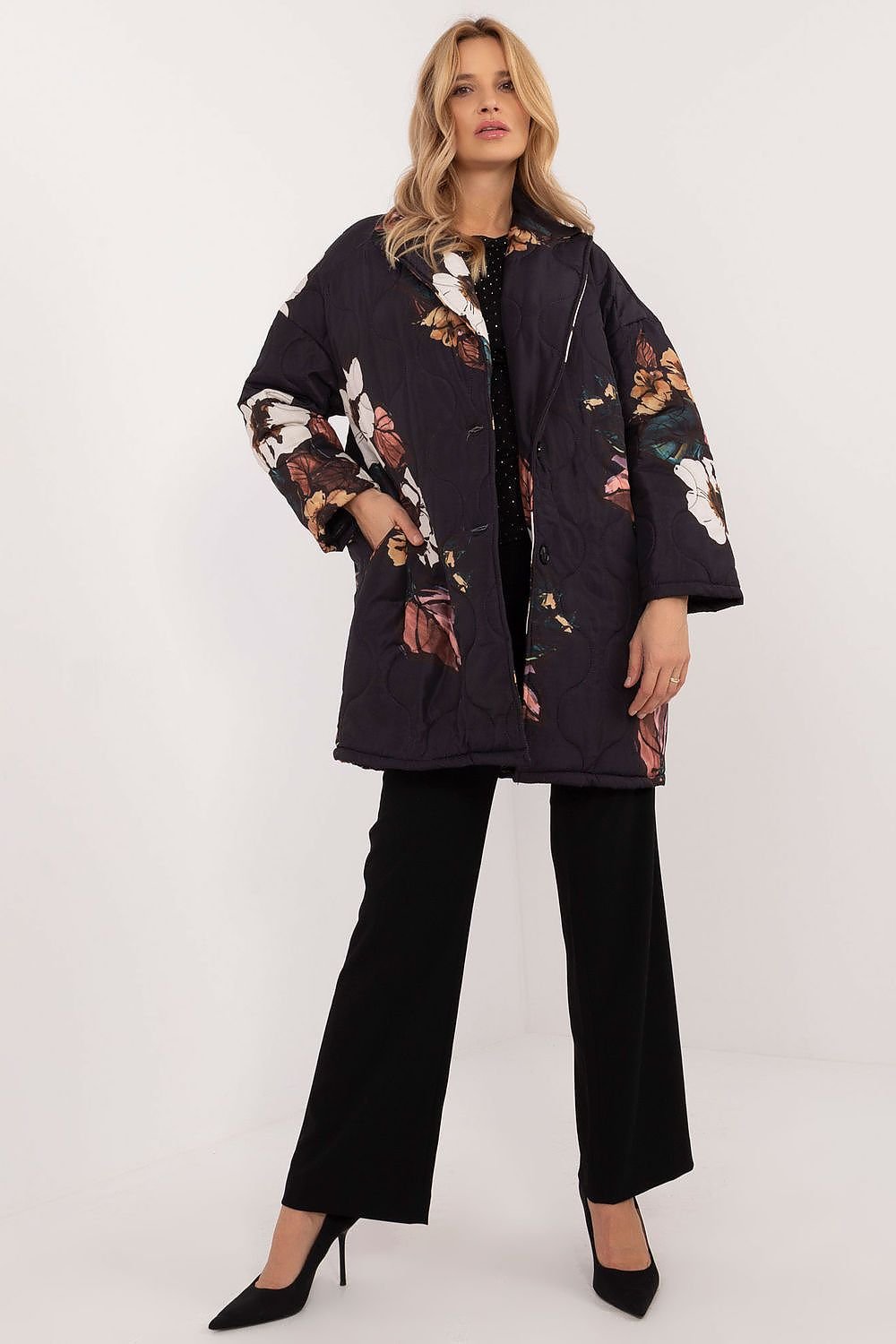 Floral Print Transitional Jacket Italy Moda